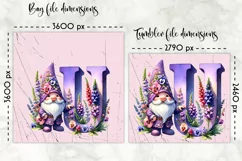 Alphabet Lunch Bag | Cute Gnome Lunch Bag | Monogram Tumbler Product Image 2