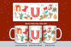 Christmas Mug Customizable Custom Winter Coffee Cup Letter U Product Image 1