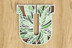 Layered Botanical Alphabet Laser Cut File - Letter U Product Image 1