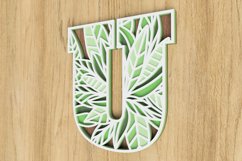 Layered Botanical Alphabet Laser Cut File - Letter U Product Image 3