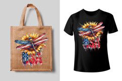 4th of July Dragonfly sublimation print design PNG Product Image 2
