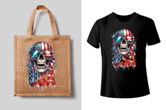 4th of July Skull sublimation print design PNG Product Image 2