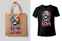 4th of July Skull sublimation print design PNG Product Image 2