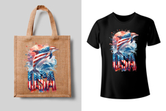 4th of July Dolphin sublimation print design PNG Product Image 2