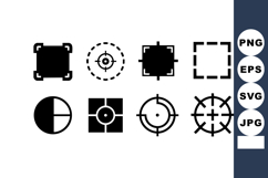 Set of Eight Target Focus Icons for UI Design Product Image 1