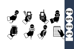 Media Microphone Phone Recording Vector Icons Product Image 1