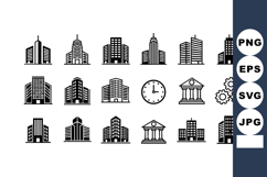 Business Buildings Office Icons Vector Skyline Product Image 1