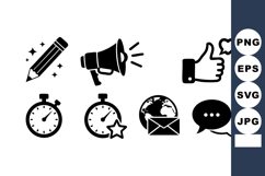 Vector Pencil Megaphone Thumbs Up Icons Design Product Image 1