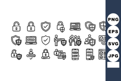 Security Icons Vector Line Style Illustration Product Image 1