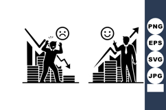 Businessman Success Failure Chart Vector Illustration Product Image 1