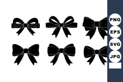 Black Bows Collection Decorative Ribbon Vector Product Image 1