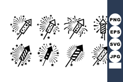 Fireworks Rocket Icons Vector Celebration Design Product Image 1