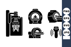 Medical Xray Scanner Ct Imaging Machine Icons Product Image 1