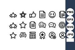 Star Rating Thumbs Up User Review Icons Set Product Image 1