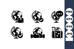 Globe Icons Book Checkmark Chat Handshake Vector Product Image 1