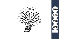 Party Popper Confetti Stars Sparkles Festive Vector Product Image 1