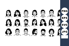 Diverse Faces Collection Male Female Vector Illustration Product Image 1