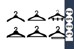 Black Coat Hangers Closet Wardrobe Vector Illustration Product Image 1