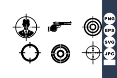 Target Symbols Businessman Silhouette Gun Crosshair Vector Product Image 1