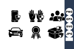 Security Icons Set Shield Protection Vector Product Image 1