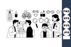 Optometry Eye Doctor Testing Patient Vision Equipment Vector Product Image 1