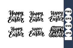 Happy Easter Brush Lettering Vector Set Design Product Image 1