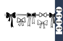 Decorative Bow Ribbons Hanging Vector Illustration Product Image 1