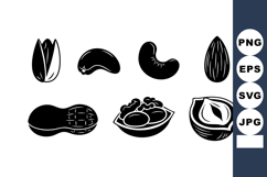 Various Nuts Collection Pistachio Almond Cashew Peanut Vecto Product Image 1