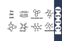 Zinc Oxide Chemical Structures Molecular Illustration Product Image 1