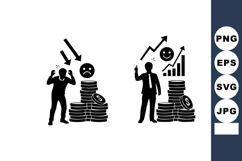 Businessman Stressed Happy Financial Growth Vector Product Image 1