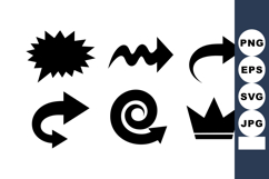 Black Arrow Icons Set Various Shapes Directions Vector Product Image 1