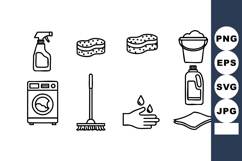 Essential Cleaning Tools Vector Illustration Pack Product Image 1