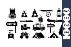 Camping Outdoor Adventure Icon Set Vector Product Image 1