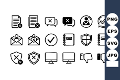 Document Message Shield Computer Icons Vector Set Product Image 1