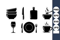 Kitchen Utensils Tableware Bowls Knife Cutting Board Plate Product Image 1