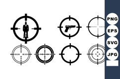 Black Target Crosshair Icons Vector Set Product Image 1