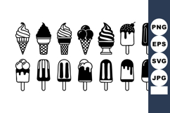 Ice Cream Cones and Popsicles Vector Set Product Image 1
