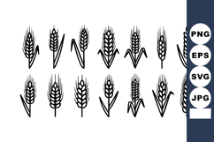 Wheat Ears Vector Silhouette Collection Farm Design Product Image 1