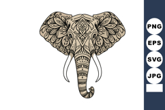 Elephant head with ornamental tribal patterns detailed vecto Product Image 1