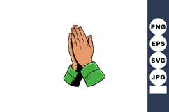 Praying hands with green sleeves illustration in vector form Product Image 1