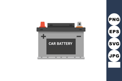 Car battery vector illustration with positive and negative t Product Image 1