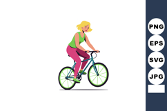 Woman riding bicycle outdoor exercise healthy lifestyle fitn Product Image 1