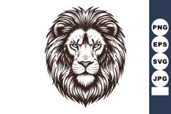 Lion head detailed vector illustration with majestic mane an Product Image 1
