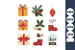 Christmas holiday gift boxes pine cones holly berries candy Product Image 1