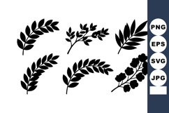 Black Silhouette Leaves Vector Plant Shapes Product Image 1