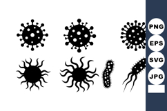 Virus Bacteria Microbe Icons Vector Set for Health Product Image 1