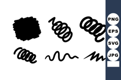 Black Ink Abstract Brush Strokes Vector Design Product Image 1