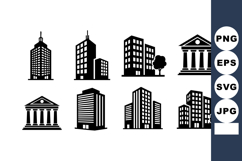 Black City Buildings Skyscrapers Architecture Icons Product Image 1