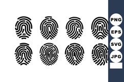 Fingerprint Pattern Set for Identity Security Vector Product Image 1