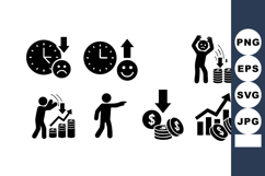 Financial Growth Decline Economic Icons Vector Product Image 1